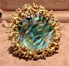 Vintage 1960 Abalone shell 18 K yellow Gold brooch Gubelin Lucerne Switerland