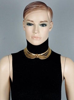 Vintage 1960 CHRISTIAN DIOR Knotted Multi Chain Choker Necklace