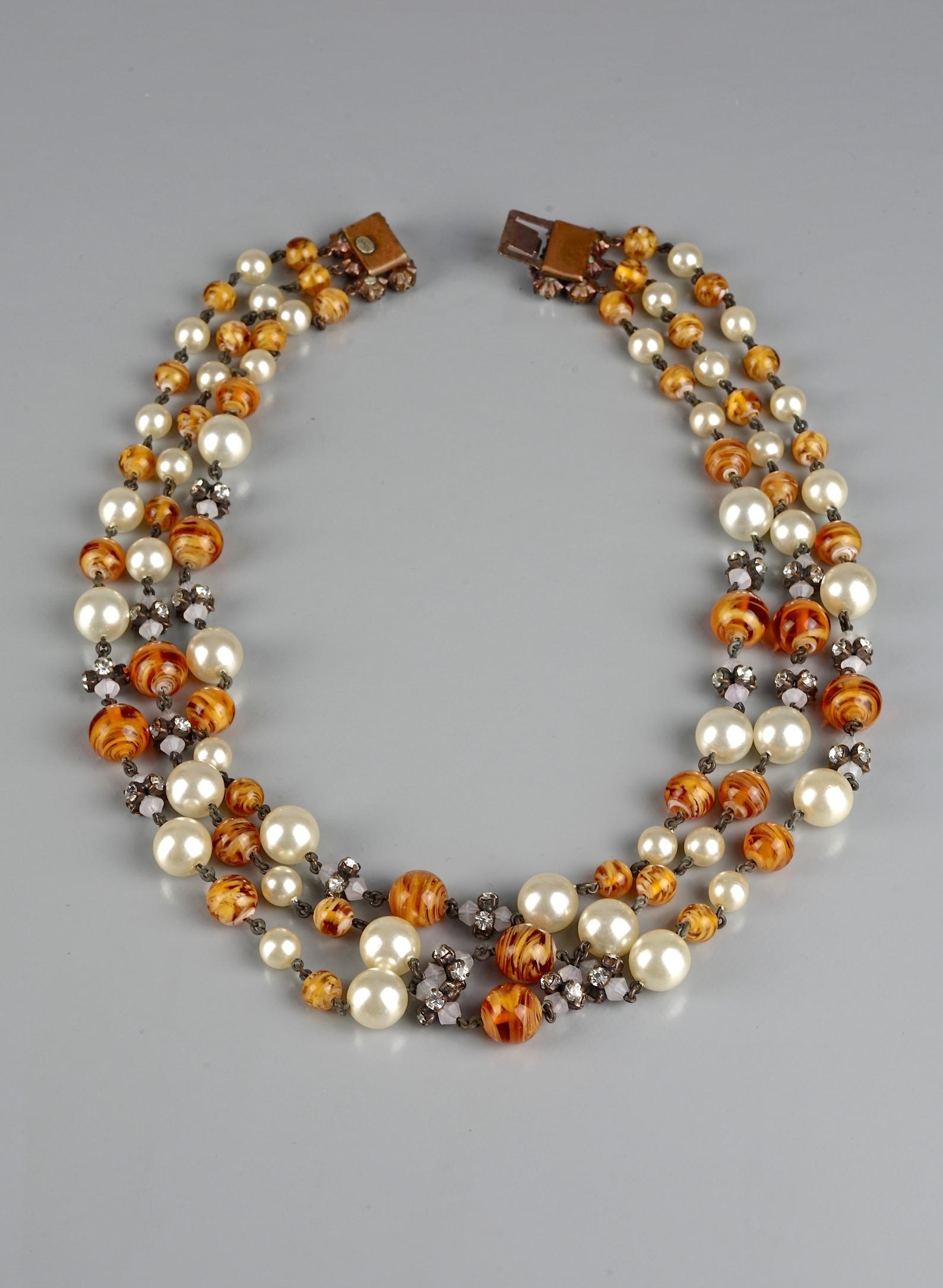 amber and pearl necklace