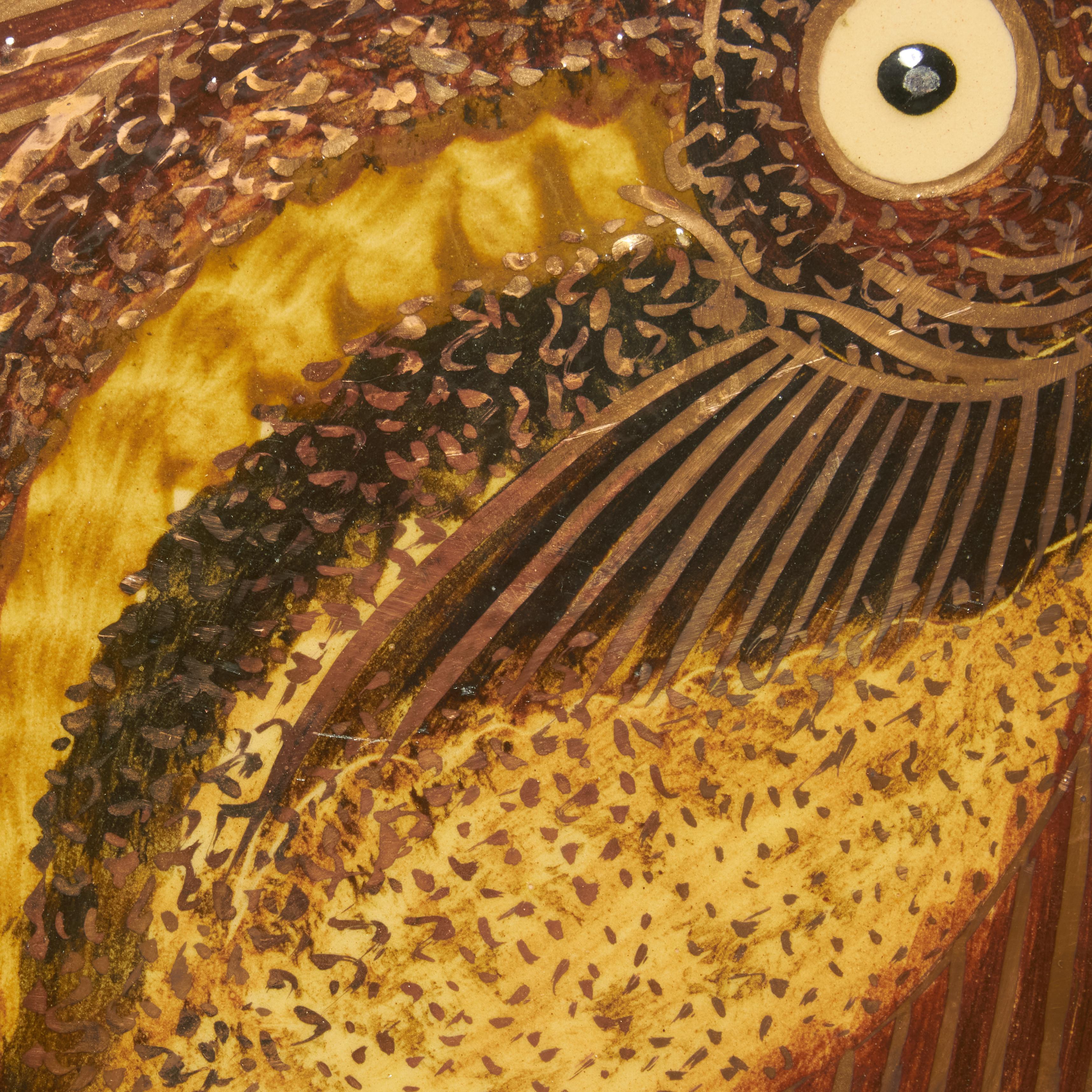 Peces de cerámica dorada pintados a mano de 1960, obra del artista catalán Díaz Costa en Bueno estado para la venta en Barcelona, ES