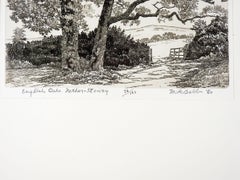 Vintage 1960 Maurice Bebb English Oaks Aquatint Etching