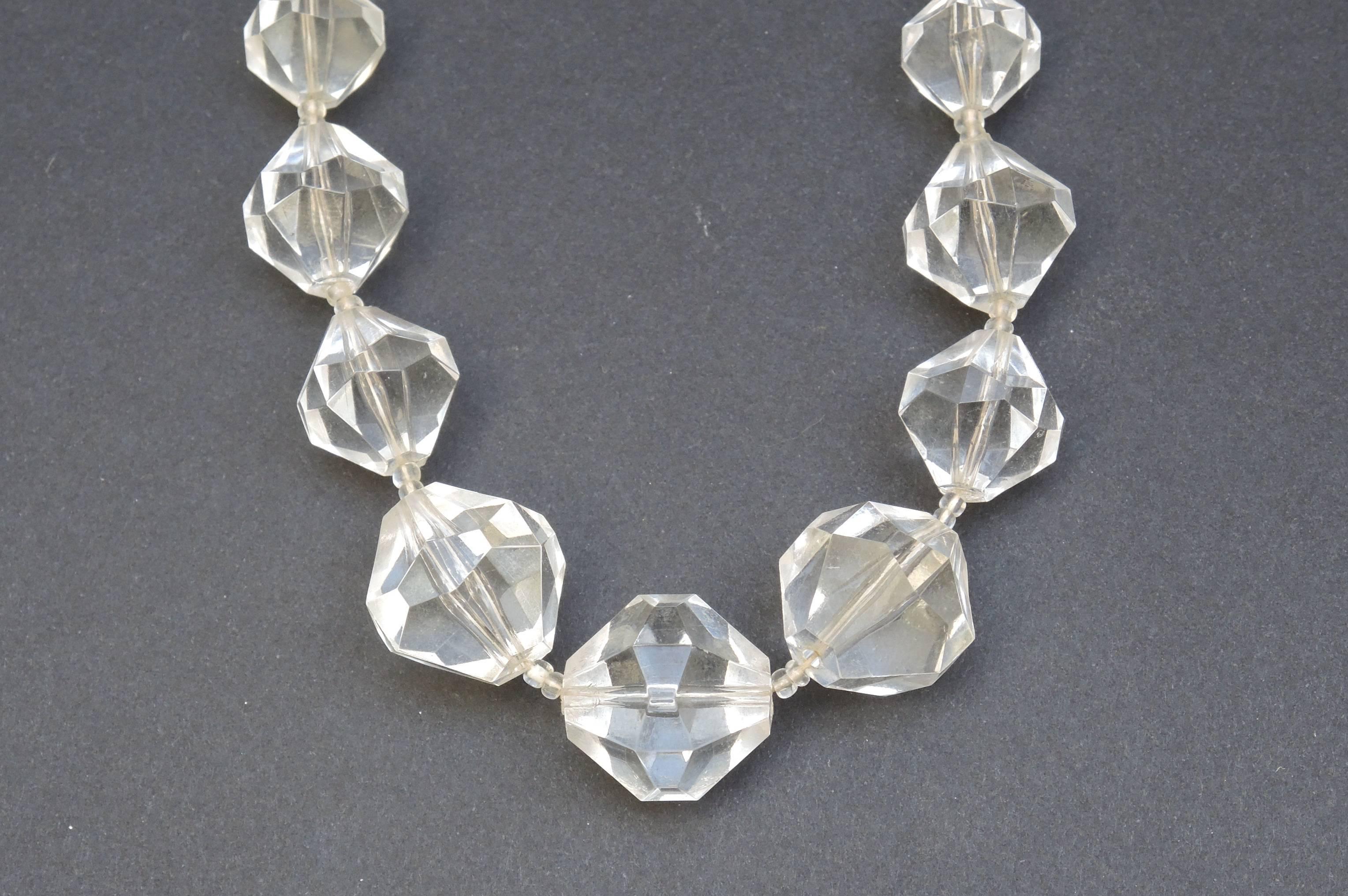 Vintage 1960 Miriam Haskell Lucite Ice Necklace In Good Condition In Antwerp, BE