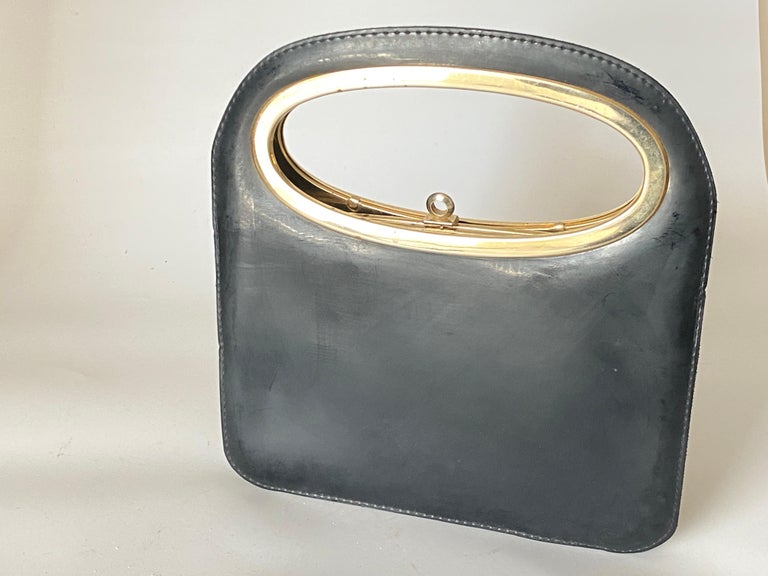 Vintage 1960s Pink Pearlescent Leather Clutch Bag