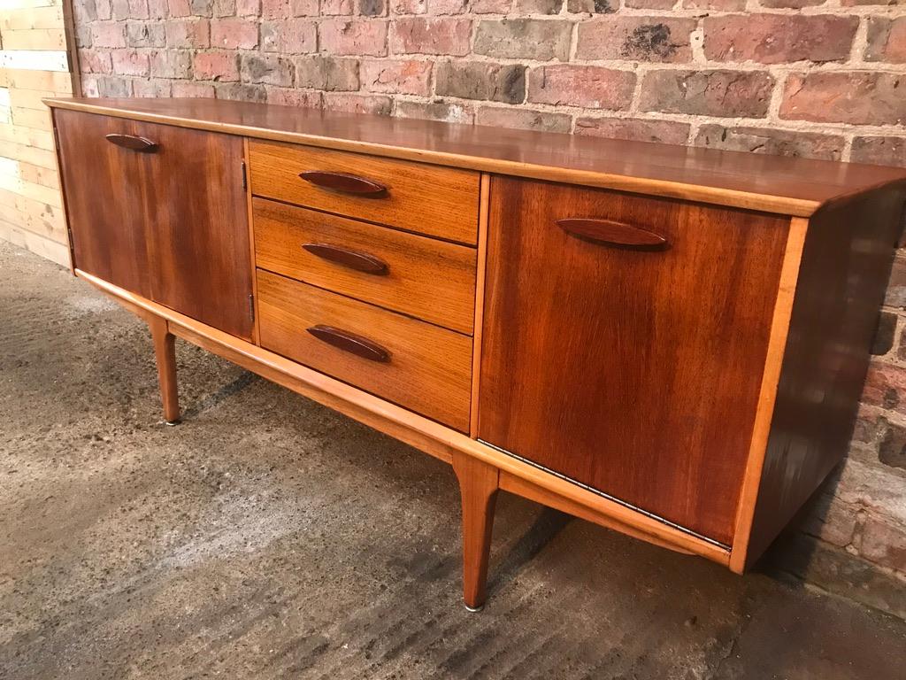 Mid-Century Modern Vintage 1960 Retro Teak Sideboard or Credenza with cocktail cupboard by Jentique For Sale