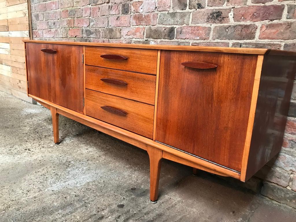 20th Century Vintage 1960 Retro Teak Sideboard or Credenza with cocktail cupboard by Jentique For Sale