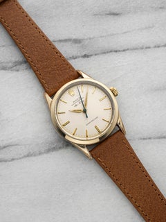 Rolex Air-King 5500 vintage de 1960, plaqué or, cadran blanc mat, automatique, 34 mm