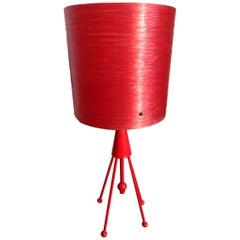 Used 1960 Super Retro Metal Red 'Rocket' Table Lamp