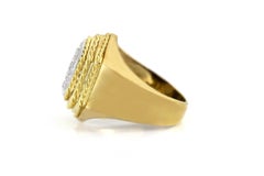 Vintage 1960s 1.00 Carat Diamond Hexagonal Gold Ring