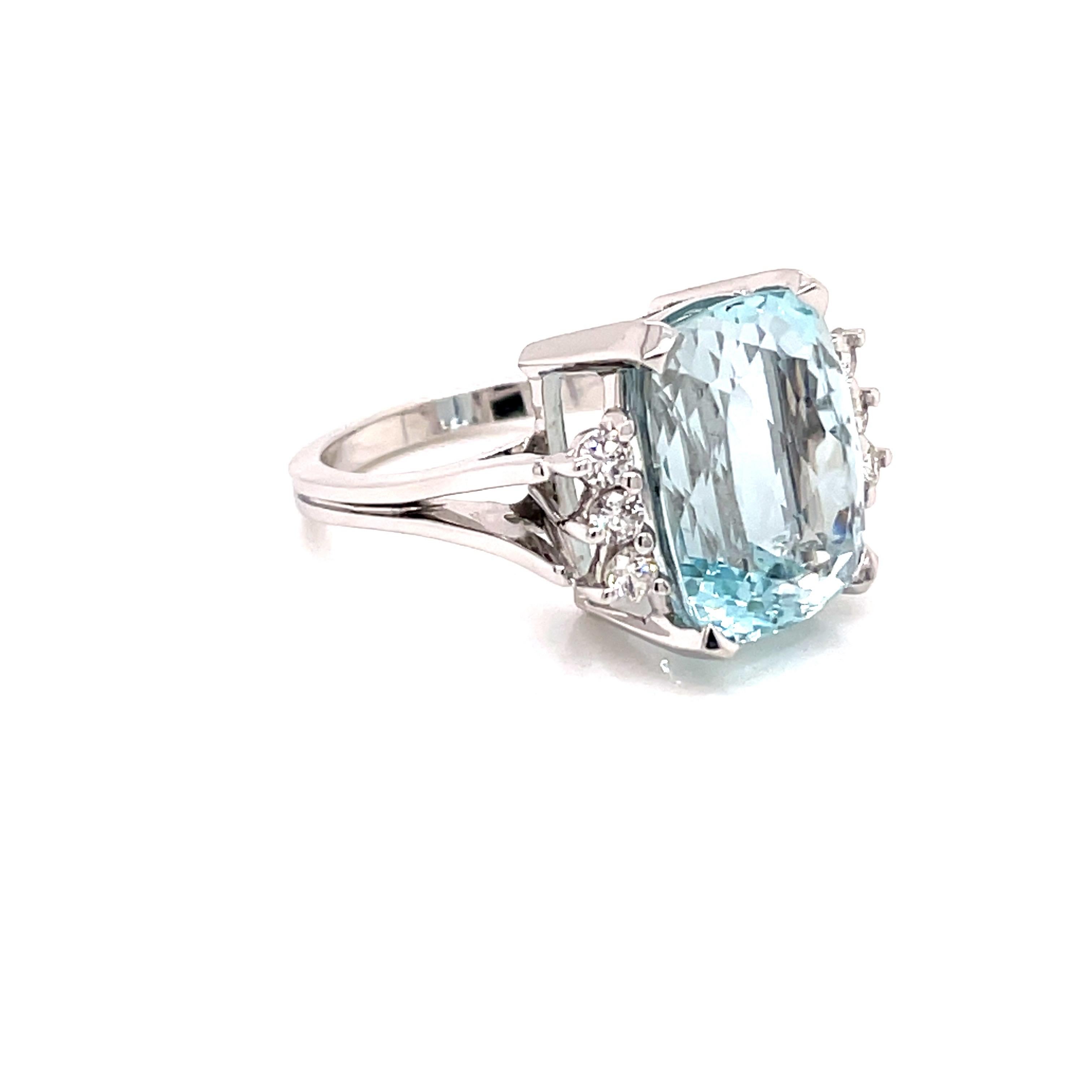 cushion aquamarine ring