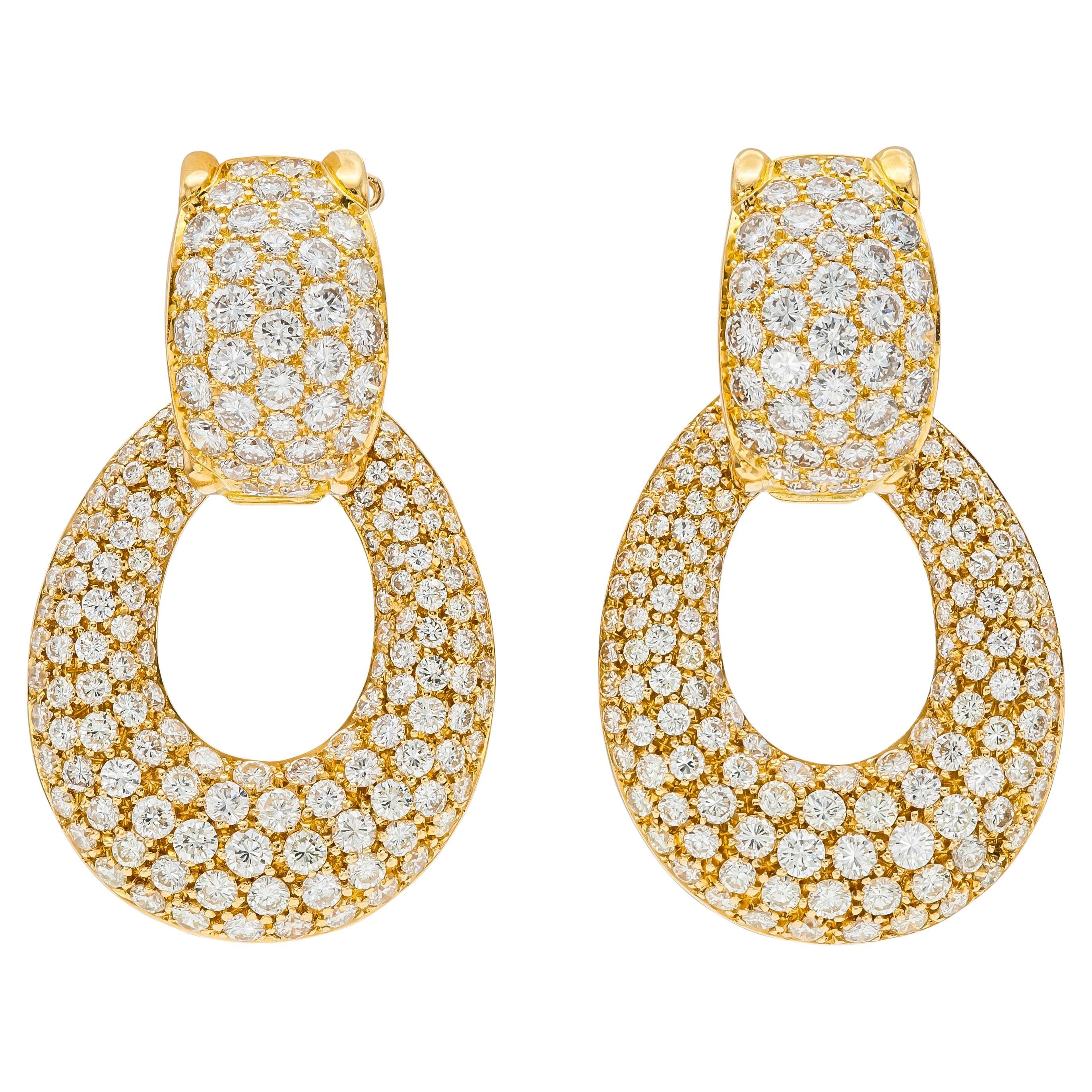 Vintage 1960s 12.00 Carat Diamond Detachable Door Knocker Earrings