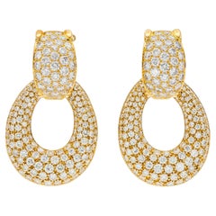 Vintage 1960s 12.00 Carat Diamond Detachable Door Knocker Earrings