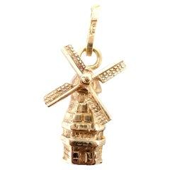 Vintage-Anhänger aus 14-karätigem Gold in Form einer Windmühle mit Gelenk aus den 1960er Jahren