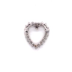 Vintage 1960’s 14K White Gold Diamond Heart Pin and Pendant