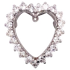 Vintage 1960’s 14K White Gold Diamond Heart Pin and Pendant