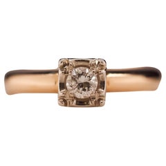 Retro 1960s 14K Yellow Gold .15ct Diamond Engagement Ring