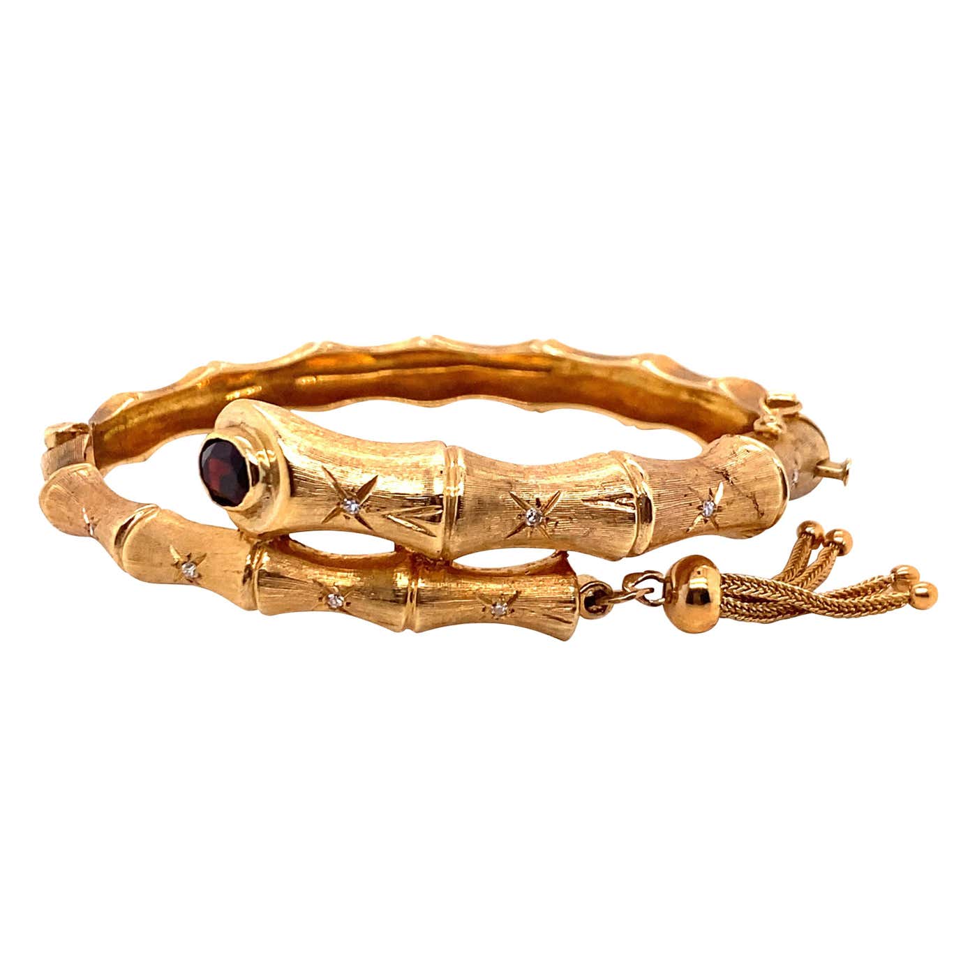 Vintage 1960 s 14k Yellow Gold Bamboo Bypass Style Bangle Bracelet For vintage-1960-s-14k-yellow-gold-bamboo-bypass-style-bangle-bracelet-for
