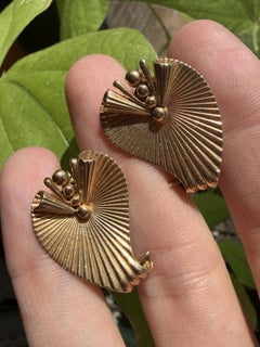 Vintage 1960's 14K Yellow Gold Ear Clips
