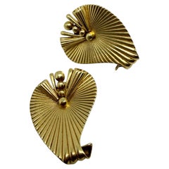Vintage 1960's 14K Yellow Gold Ear Clips