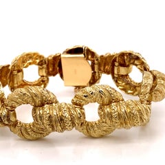 Vintage 1960s 14 Karat Yellow Gold Heavy Link Bracelet