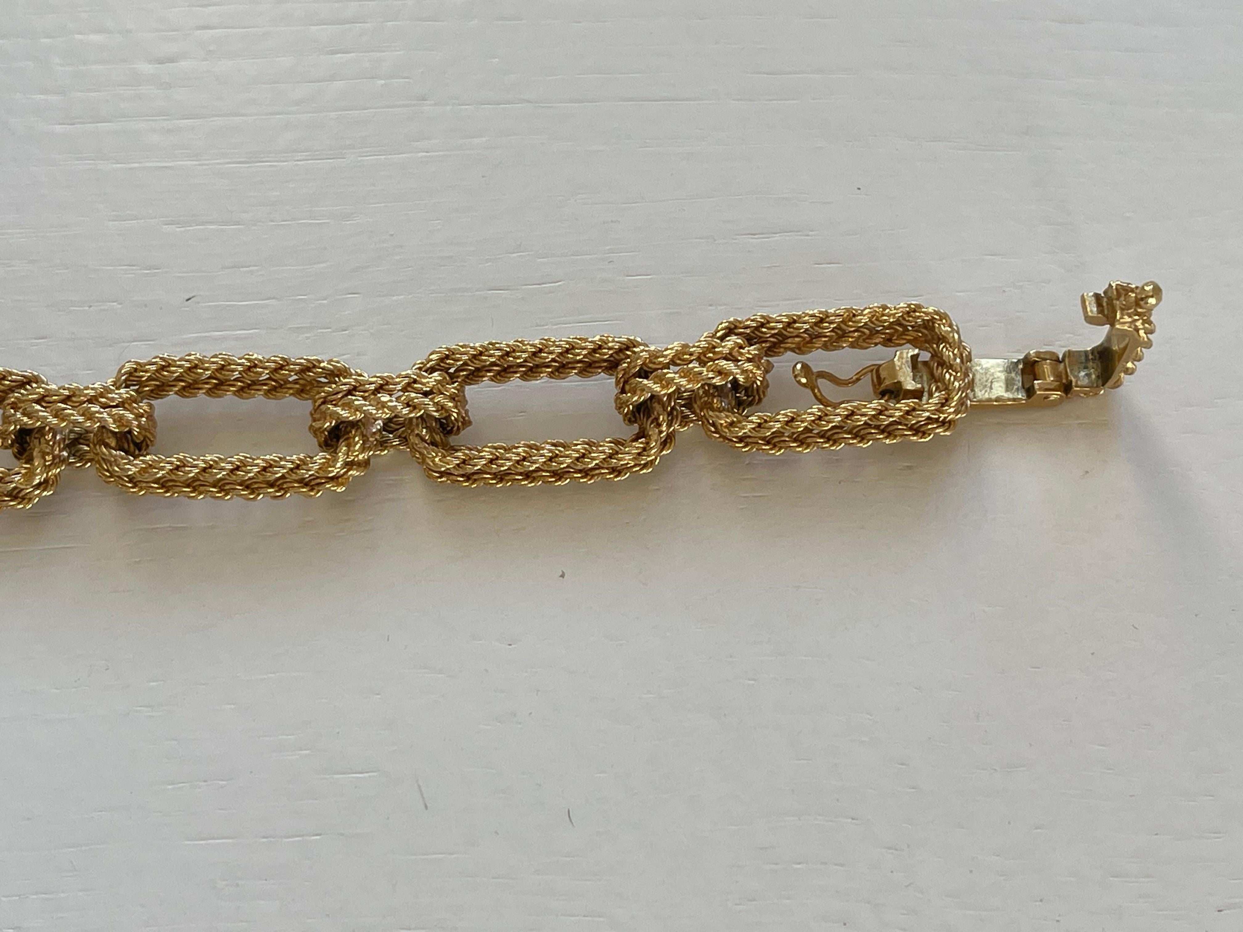 Retro Vintage 1960s 18 K Yellow Gold Link Bracelet