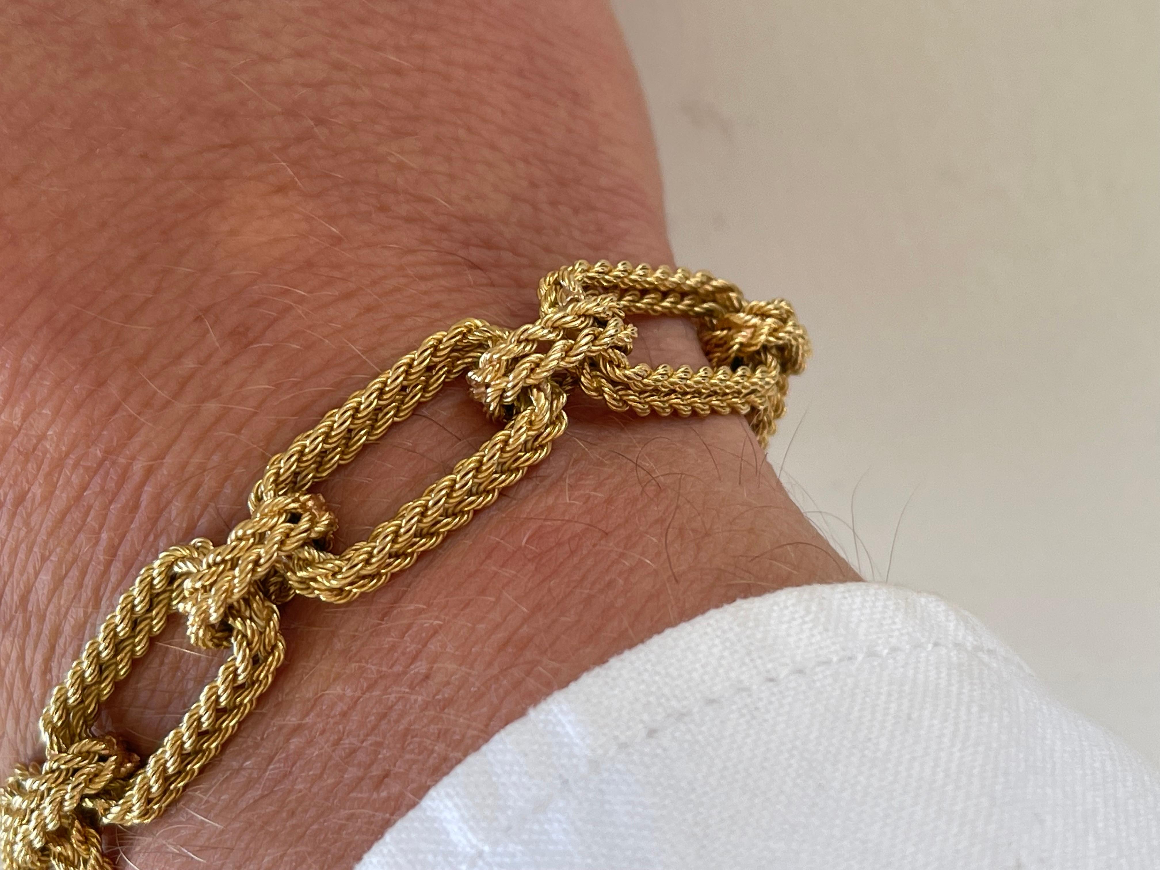 Vintage 1960s 18 K Yellow Gold Link Bracelet 4