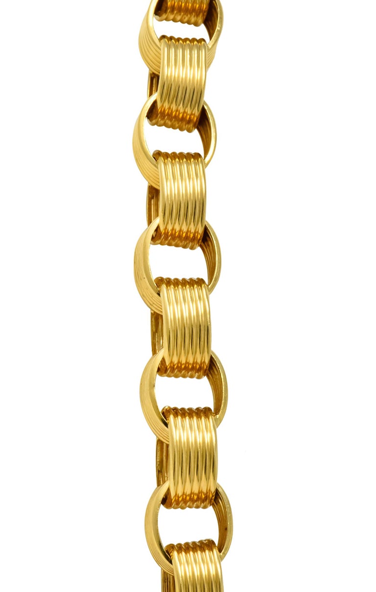 Vintage 1960s 18 Karat Yellow Gold Large Linked Rolo Chain Necklace at ...