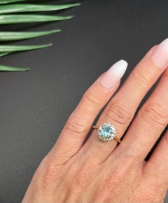 Vintage 1960’s, 18ct Gold Zircon & Diamond Cluster Ring