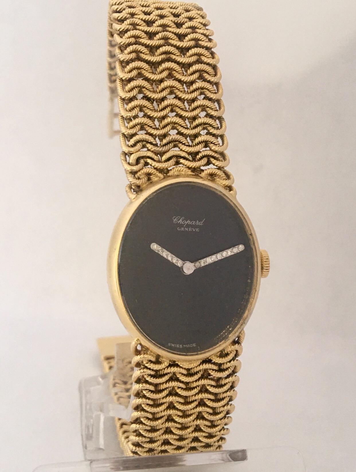 Vintage 1960s 18 Karat Gold and Diamonds Chopard Ladies Mechanical Watch For Sale 8