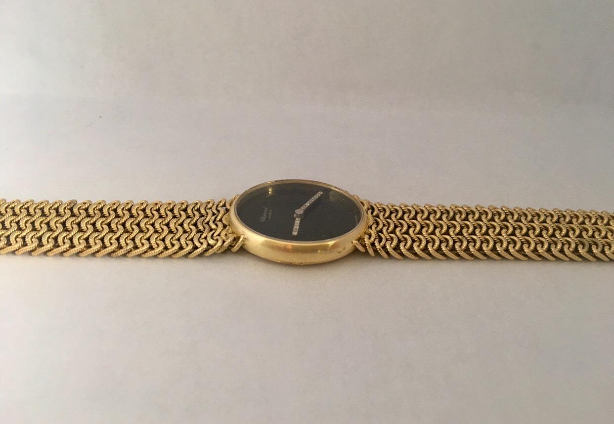 Bead Vintage 1960s 18 Karat Gold and Diamonds Chopard Ladies Mechanical Watch For Sale