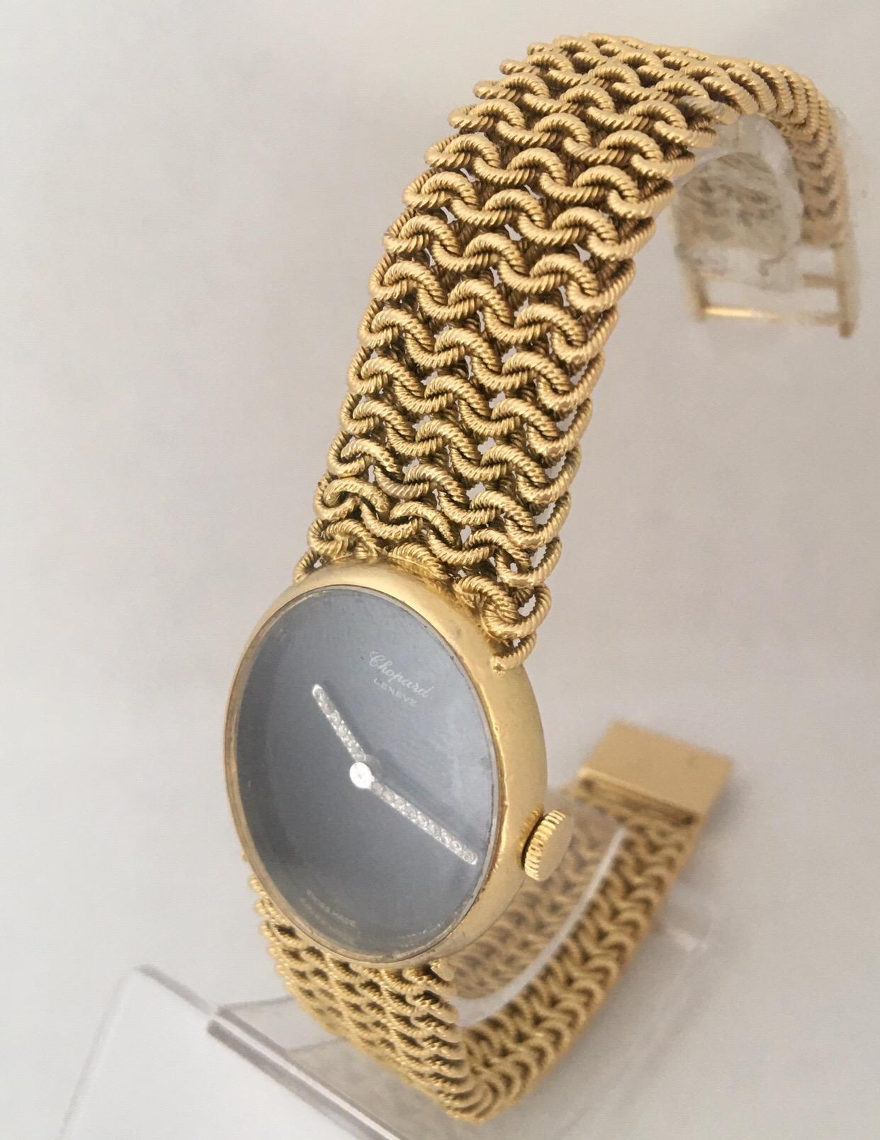 Women's Vintage 1960s 18 Karat Gold and Diamonds Chopard Ladies Mechanical Watch For Sale