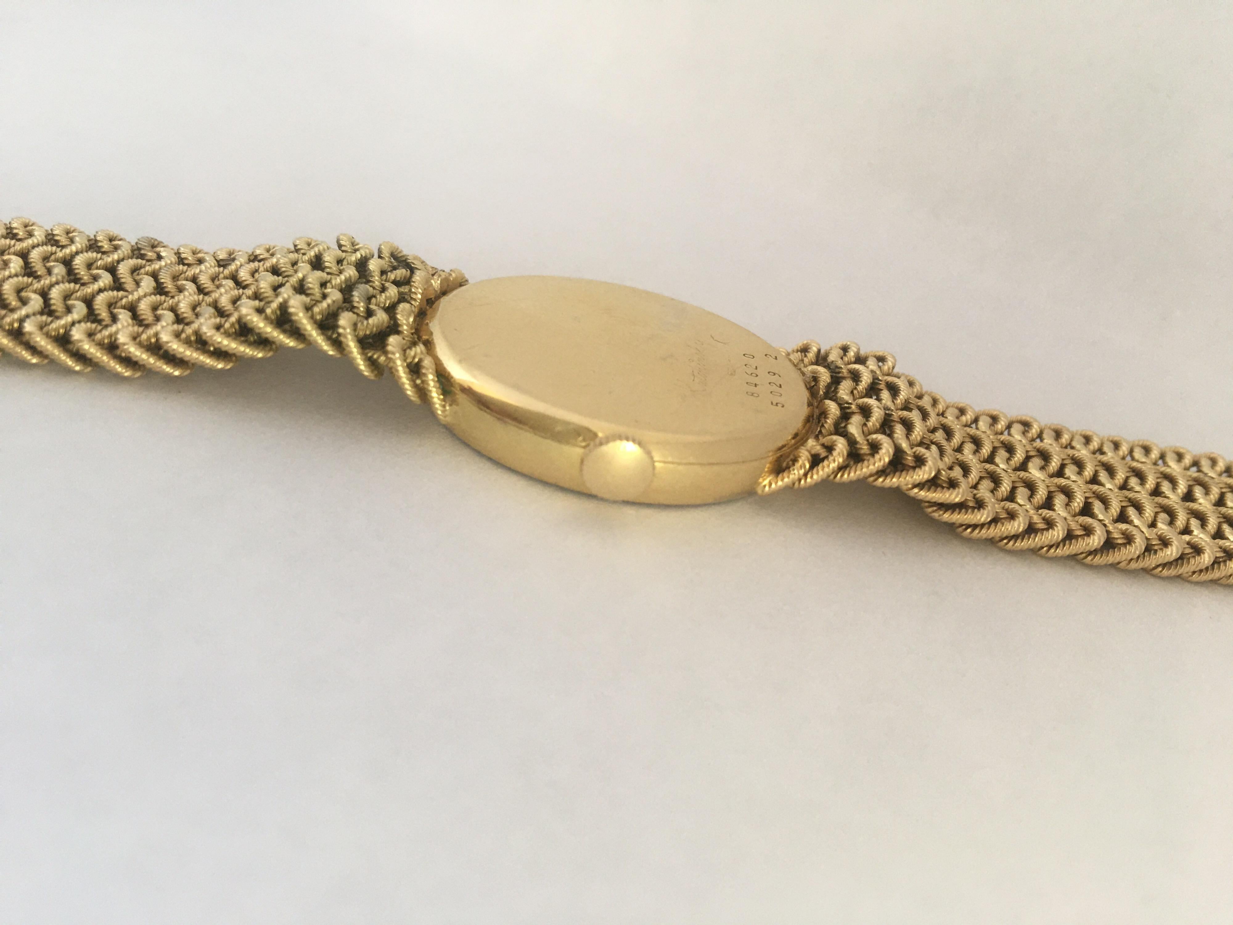Mechanische Vintage-Damenuhr von Chopard aus 18 Karat Gold und Diamanten, 1960er Jahre im Angebot 5