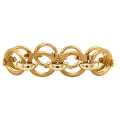 Vintage 1960s 18k Yellow Gold Large Link Bracelet