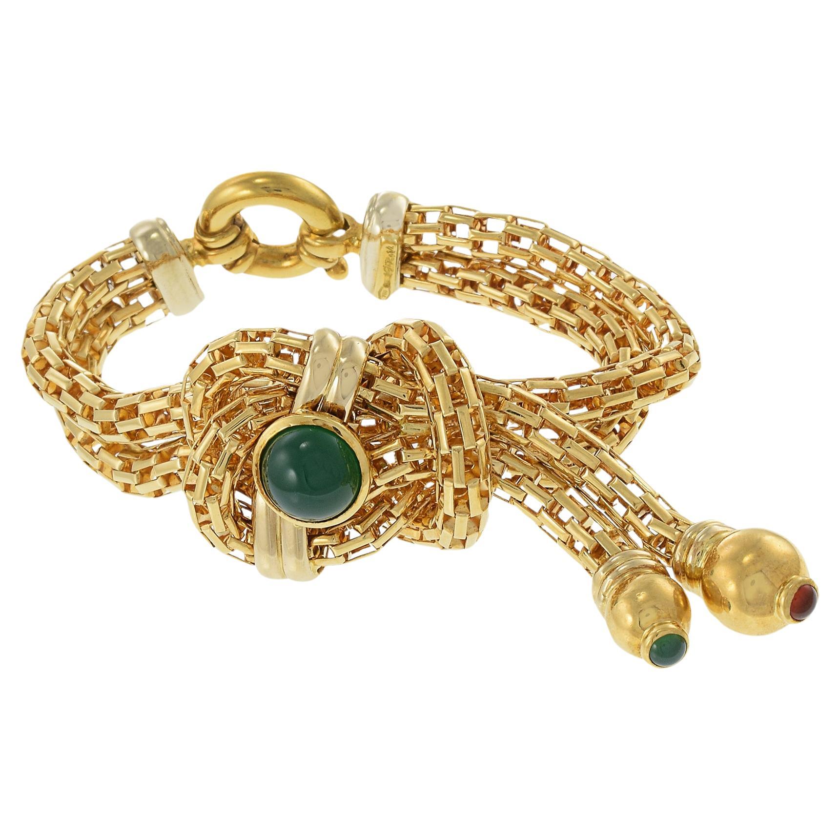 Vintage 1960er Jahre 18KT Gelbgold Mesh Quaste-Armband