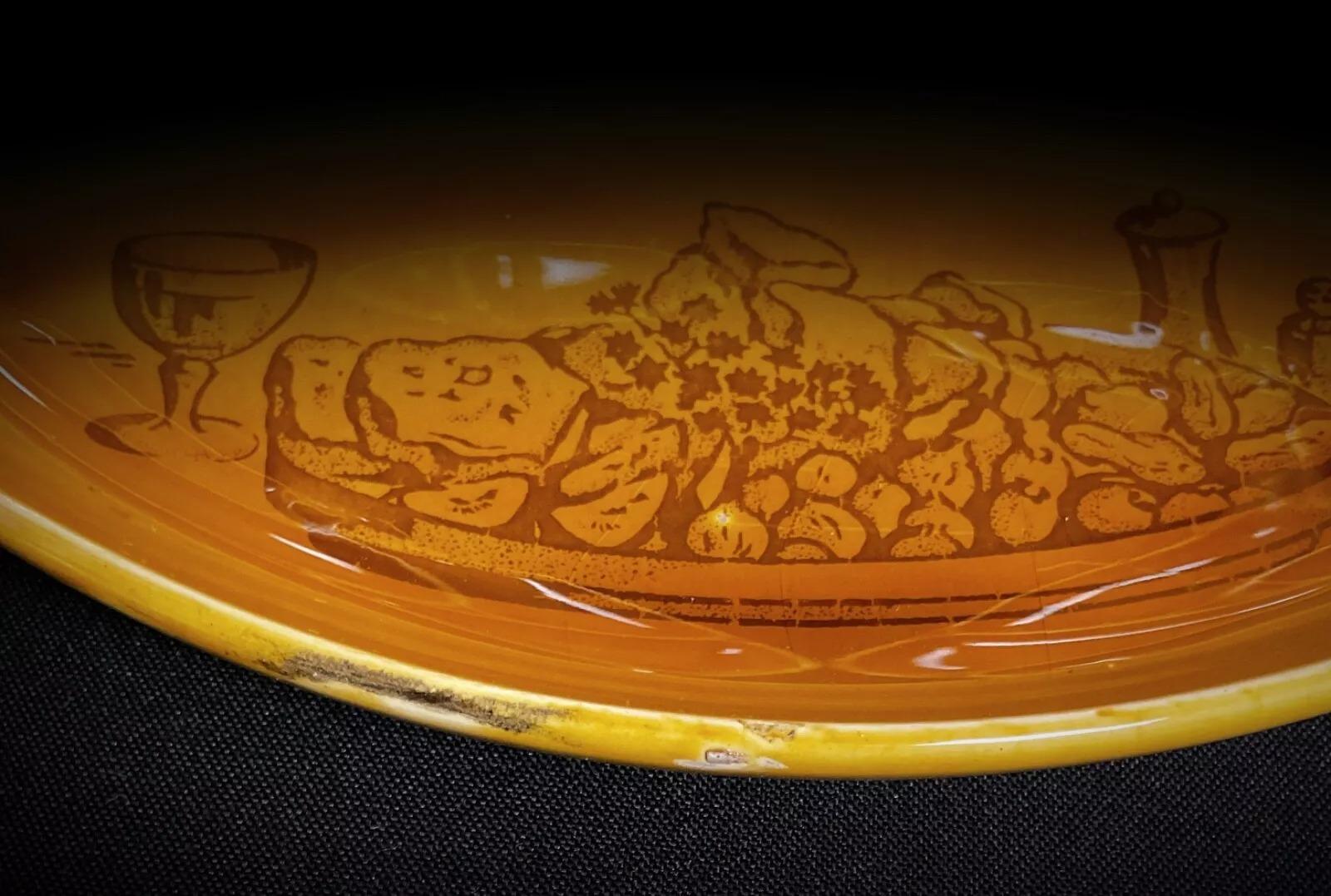 Vintage 1960s-1970s Set of 6 Gien Raclette Plates - 2Y475 In Fair Condition For Sale In Bordeaux, FR