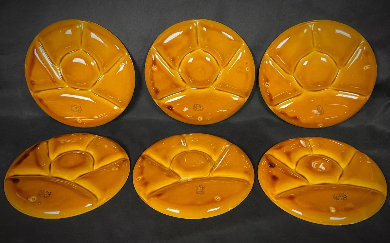 Ceramic Vintage 1960s-1970s Set of 6 Gien Raclette Plates - 2Y475 For Sale