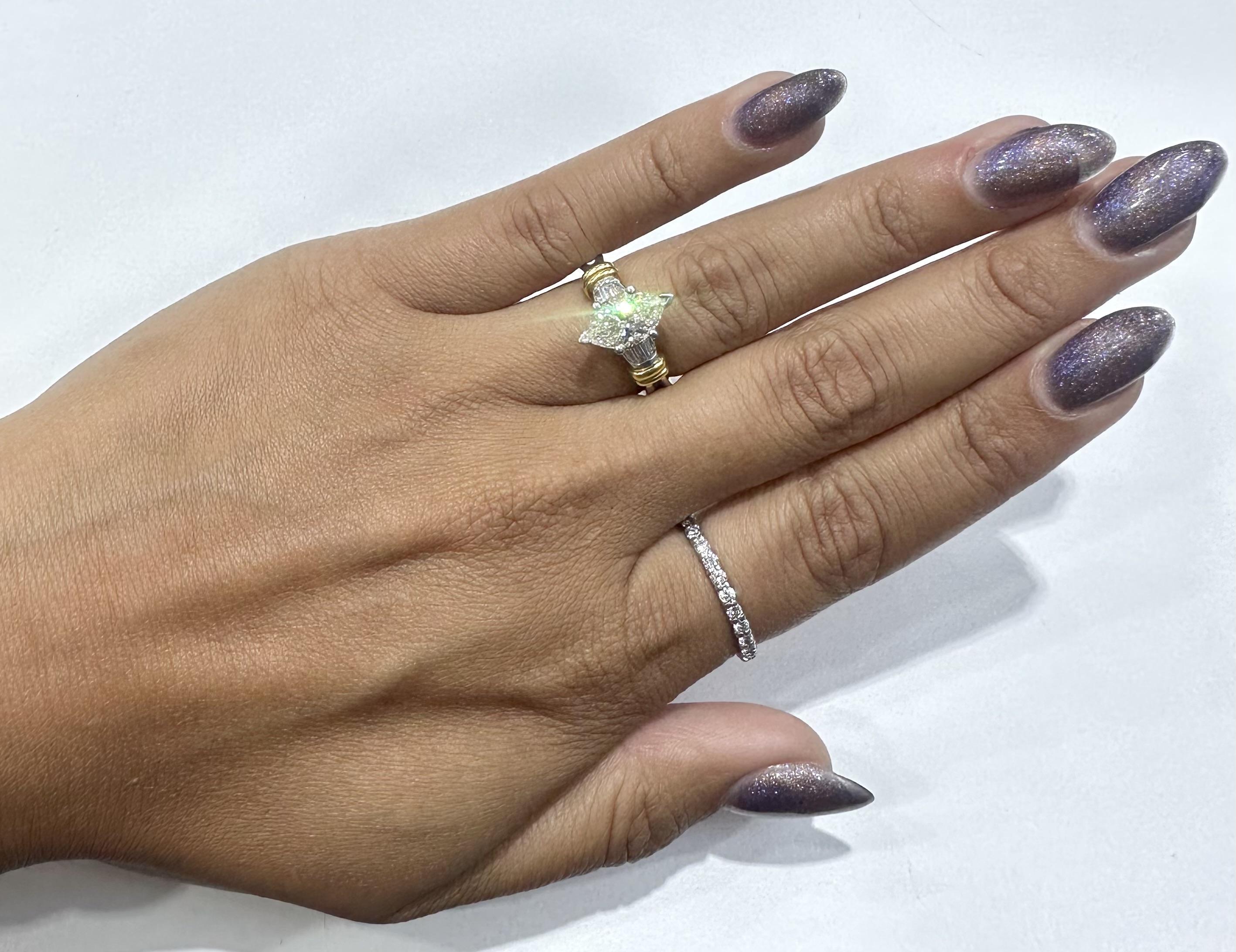 Vintage 1960er Jahre 2,10 Karat Diamant-Verlobungsring mit Marquise-Schliff Damen im Angebot