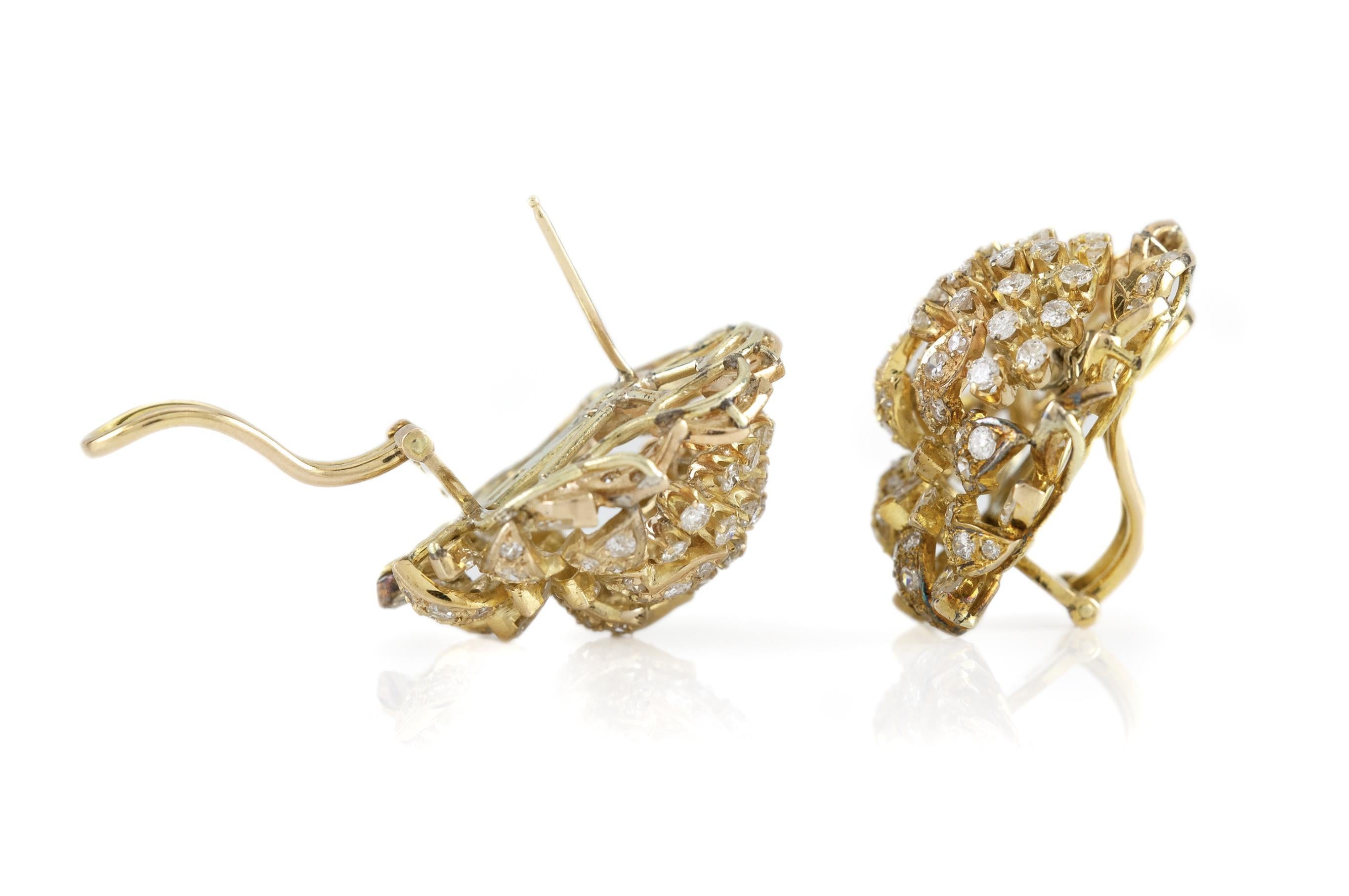 Vintage 1960er Jahre 5,00 Karat Diamant Kohl Ohrringe (Marquiseschliff) im Angebot