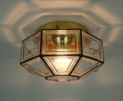 vintage 1960s 70s glashuette limburg CEILING LAMP clear glass
