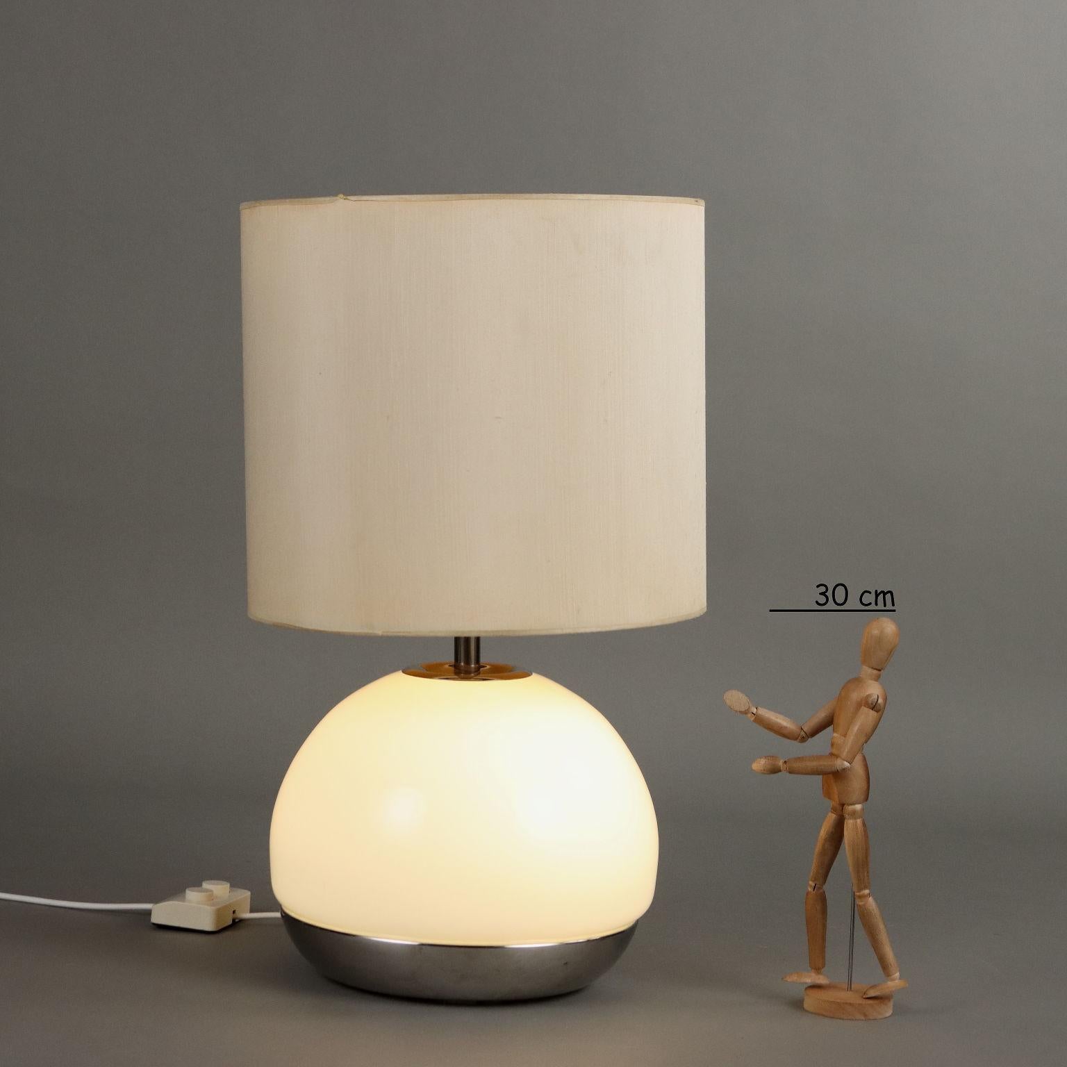 Mid-Century Modern Vintage 1960s-70s Reggiani Table Lamp Glass Aluminium en vente