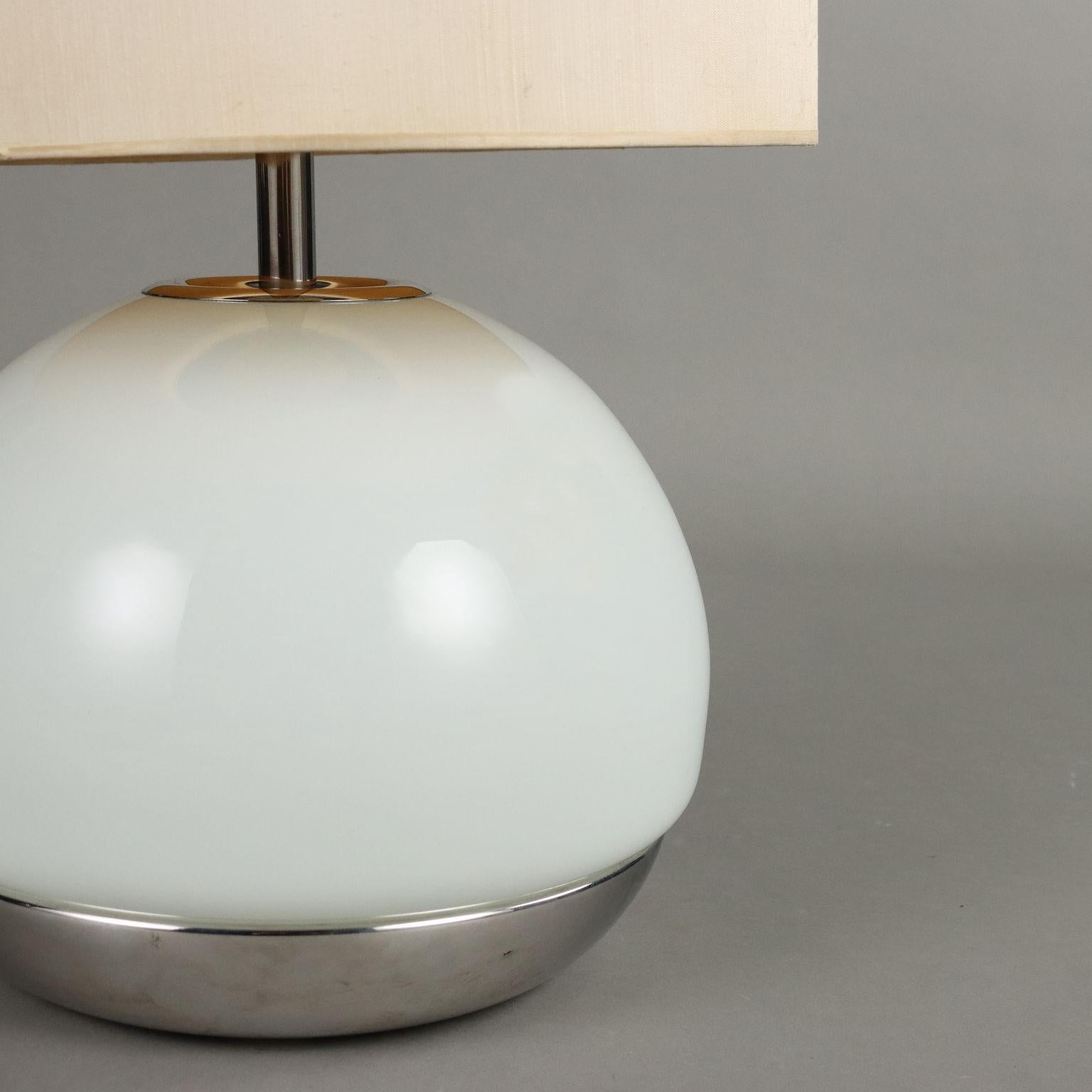 Milieu du XXe siècle Vintage 1960s-70s Reggiani Table Lamp Glass Aluminium en vente