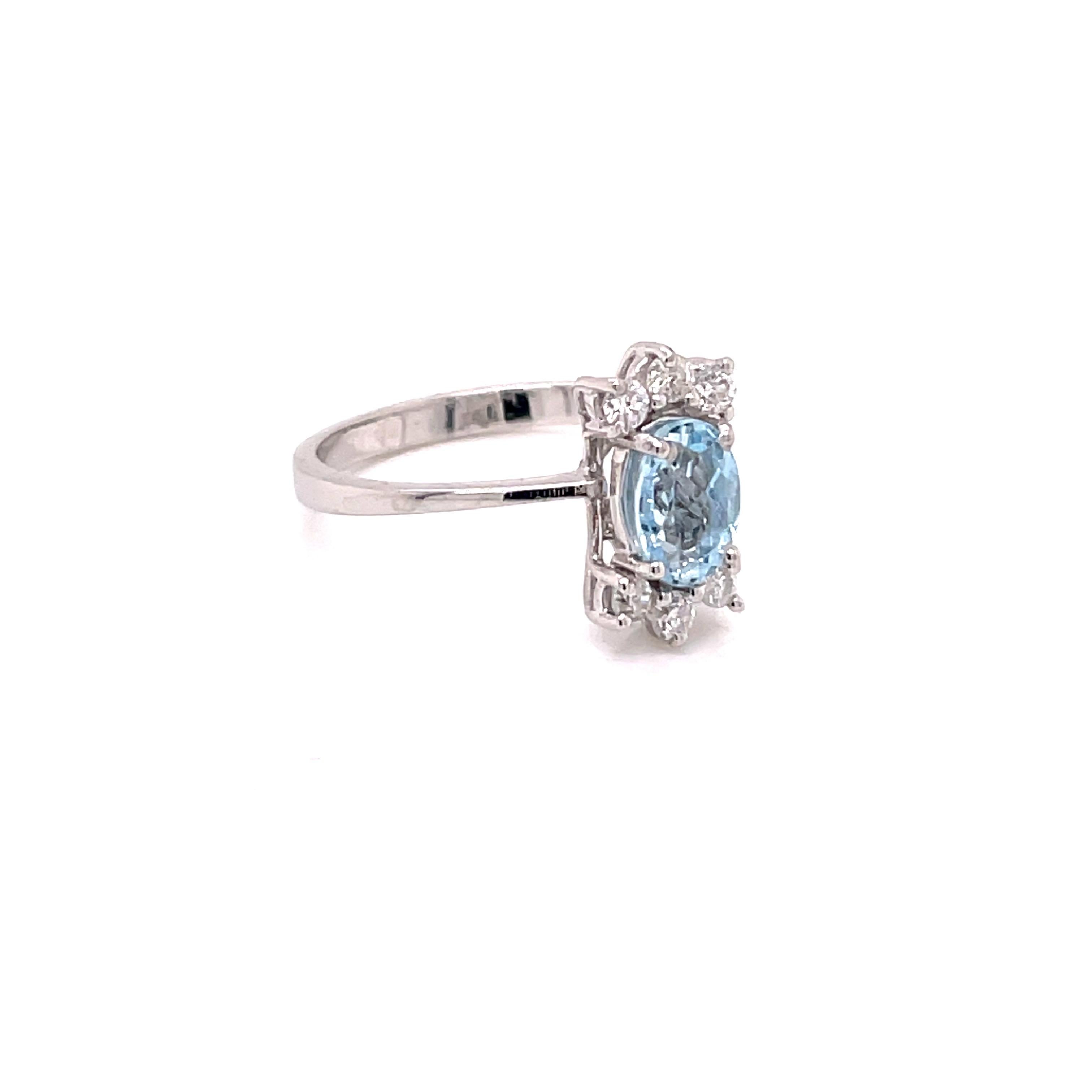 vintage oval aquamarine ring