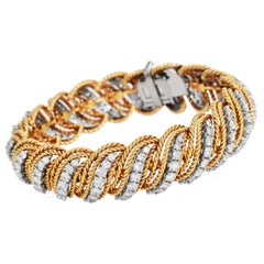 Vintage 1960s 9.90ct Diamond1 8K Gold Link Bracelet