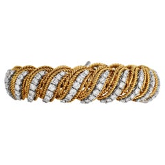 Vintage 1960s 9.90ct Diamond1 8K Gold Link Bracelet