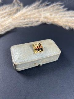 Vintage 1960s 9ct Gold & Enamel Can-Can Pendant Charm