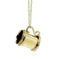 Vintage 1960s 9ct Gold Tankard Charm Necklace