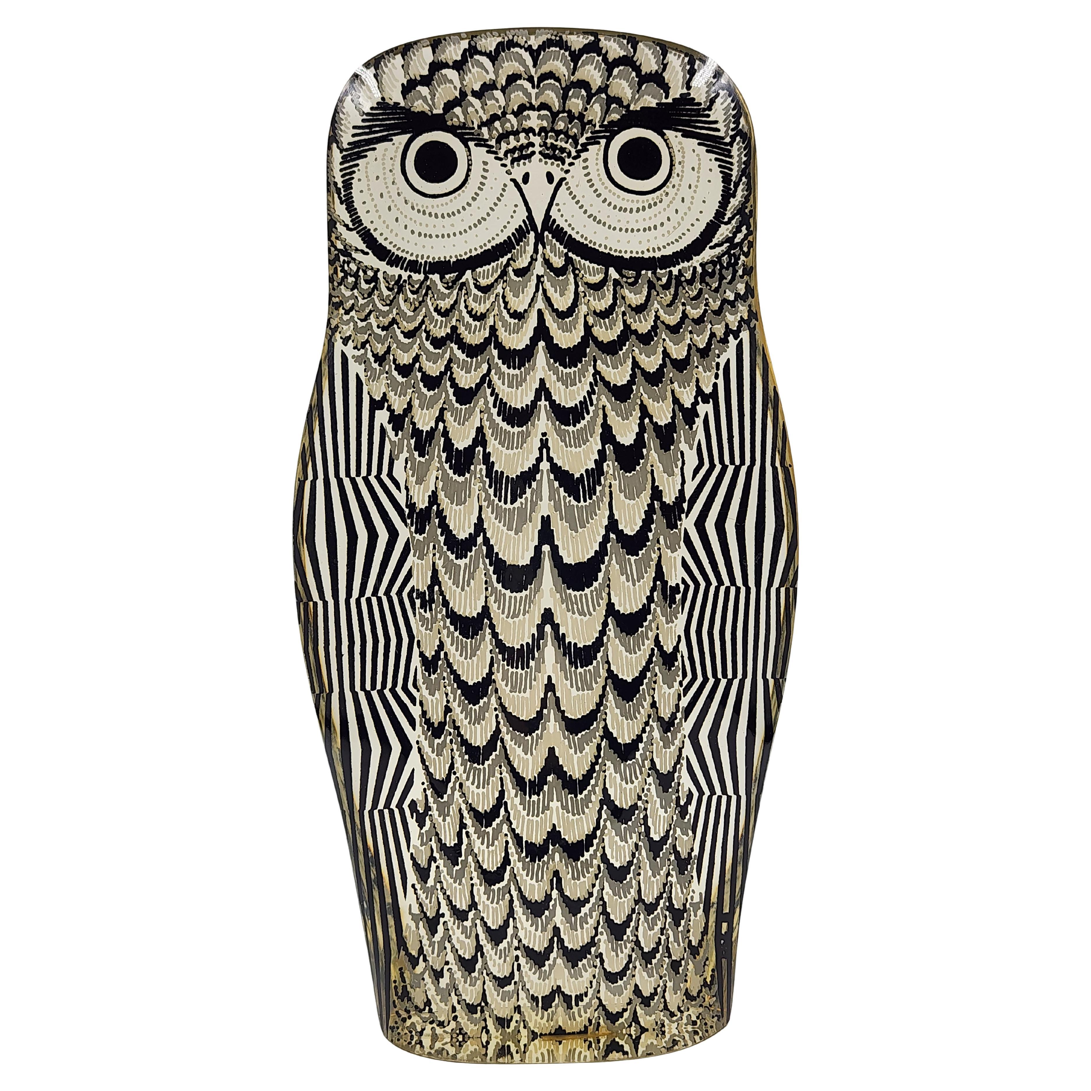 Vintage 1960s Abraham Palatnik Lucite Acrylic Owl