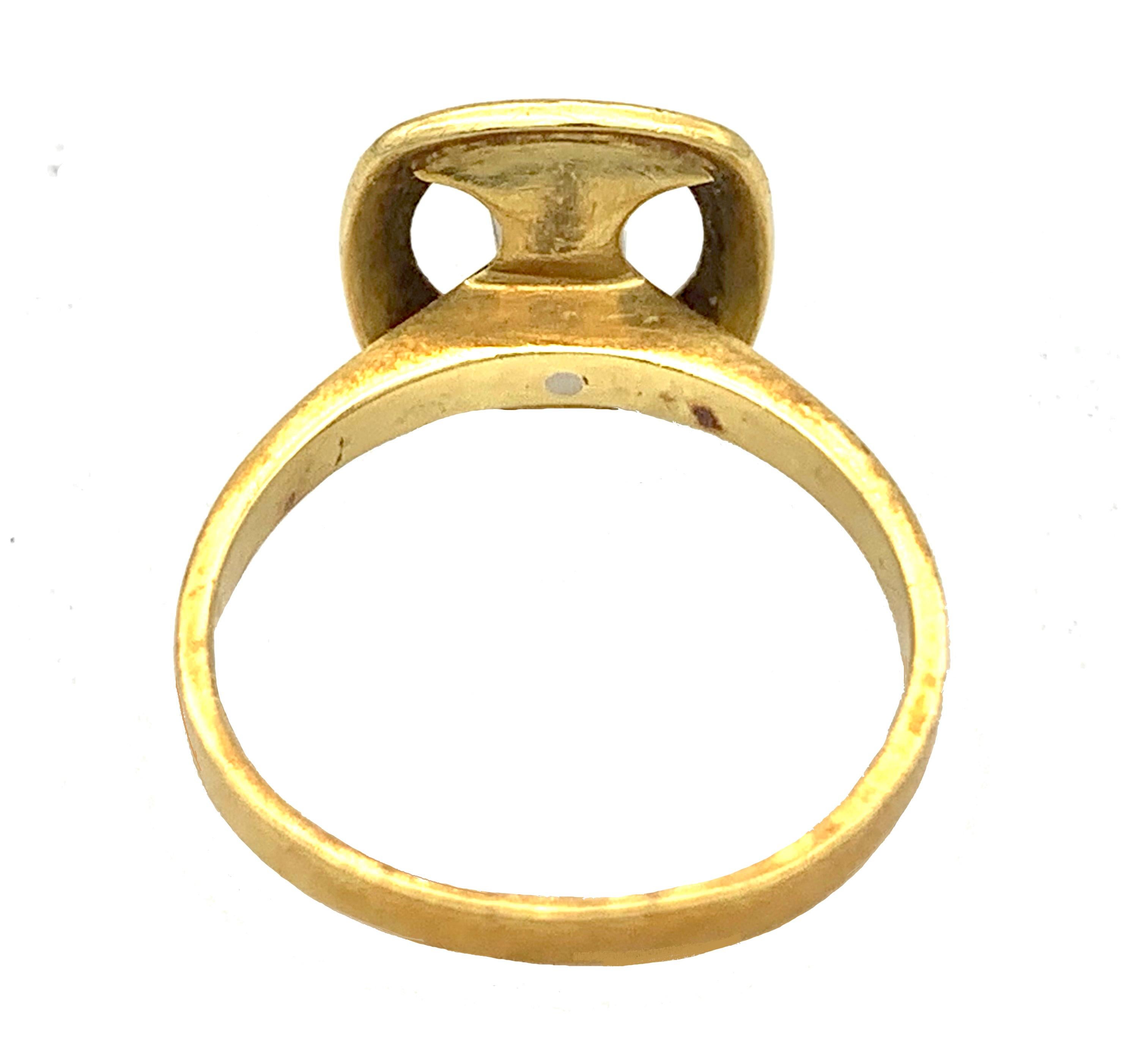 Vintage 1960's Abstraktes Design Diamant 14 Karat Gelb Weißgold Ring (Brillantschliff) im Angebot