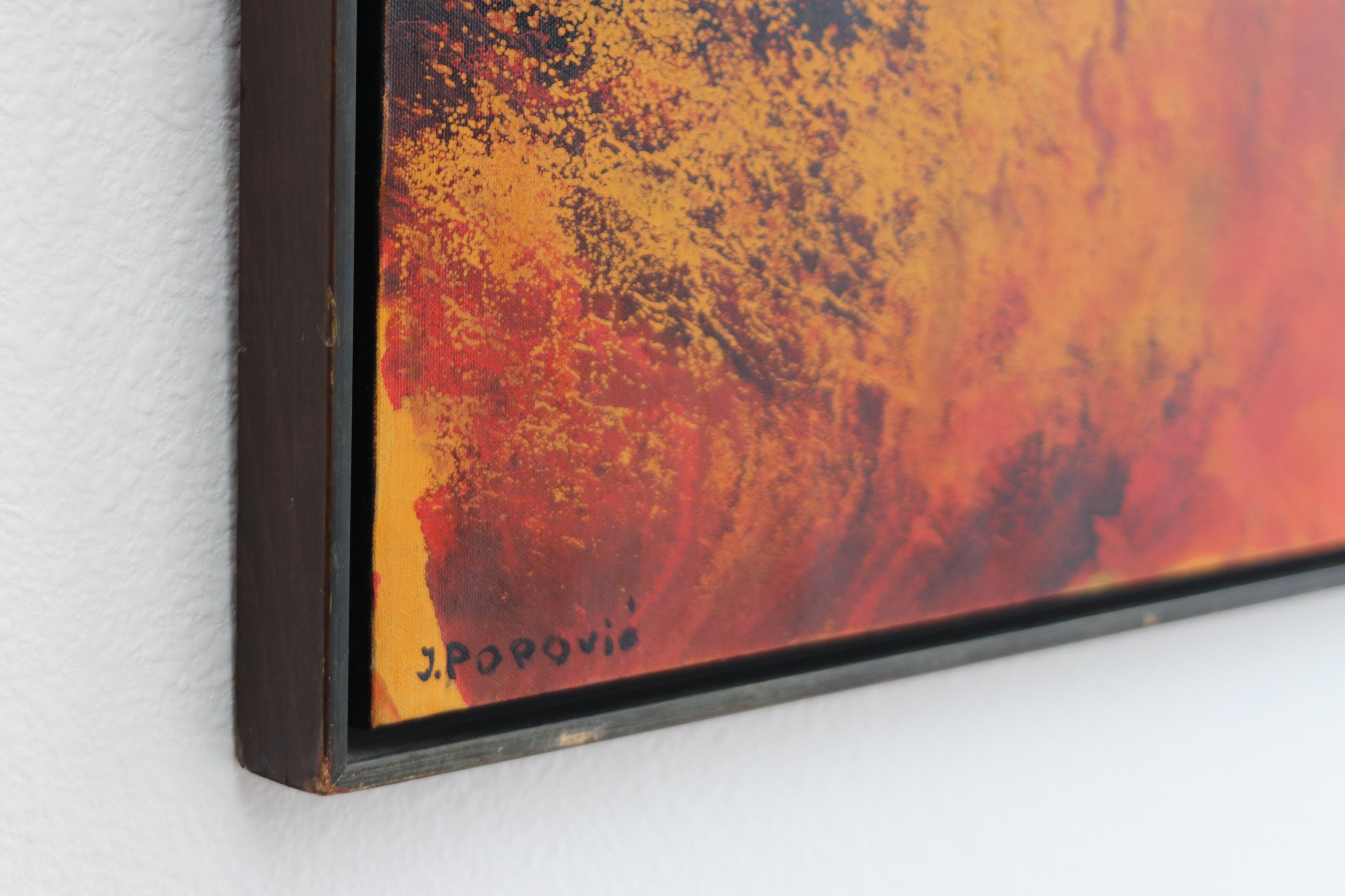 20th Century Vintage 1960s Abstract Painting by John Popovic For Sale