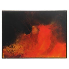 Peinture abstraite vintage des années 1960 par John Popovic