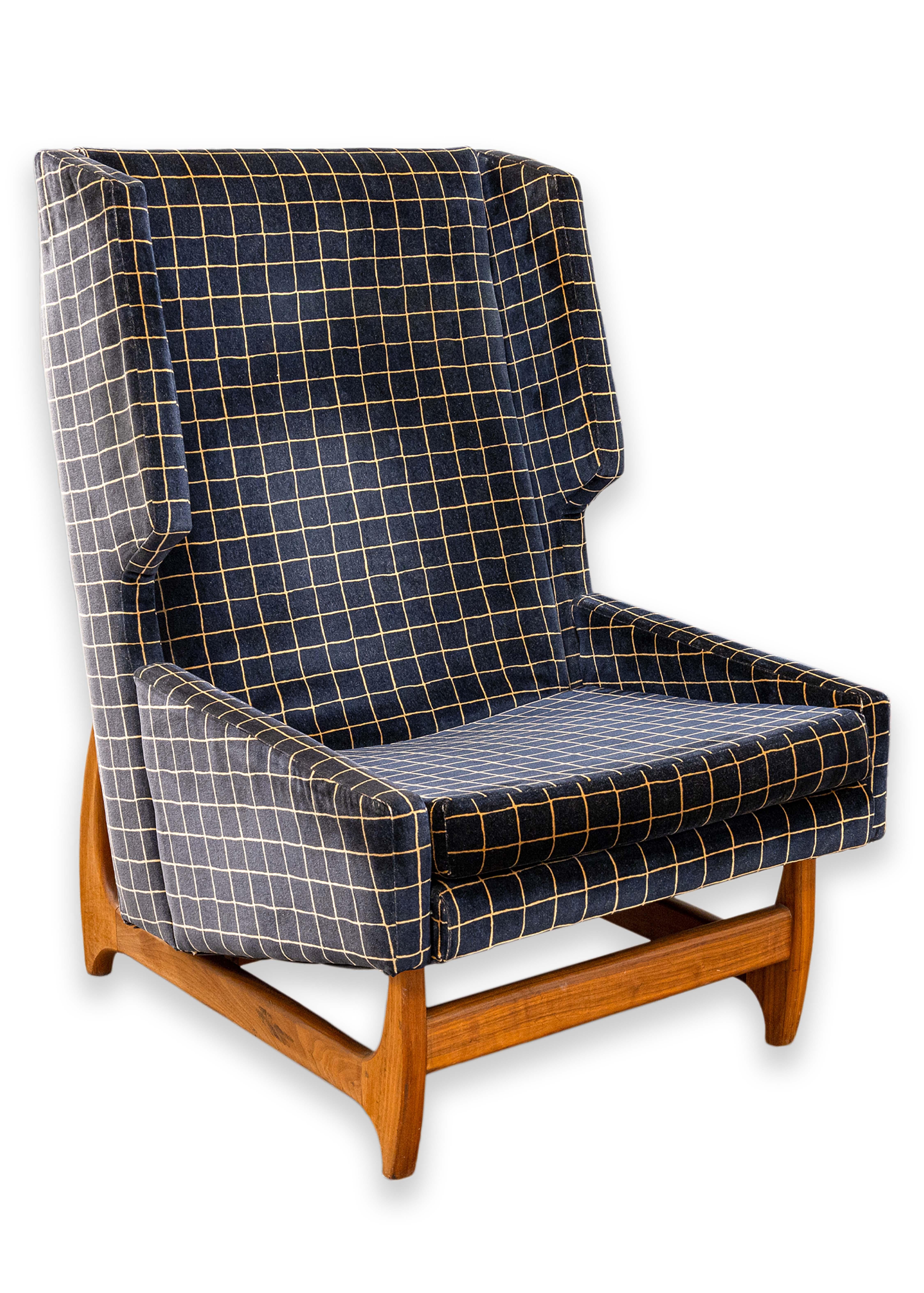 Vintage 1960s Adrian Pearsall Style Highback Mid Century Modern Lounge Chair For Sale 4